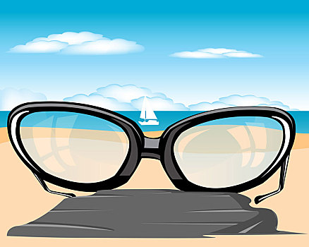 眼镜,海滩