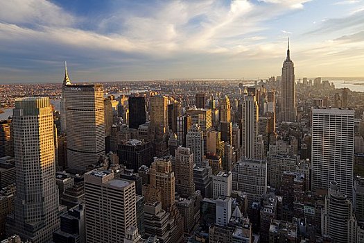 美国,纽约,曼哈顿,市区,帝国大厦,注视,平台,洛克菲勒中心