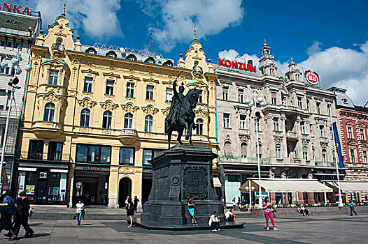 禁止,雕塑,广场,城镇,萨格勒布,克罗地亚,欧洲