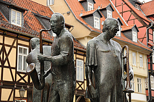 雕塑,音乐人,萨克森安哈尔特,德国,欧洲