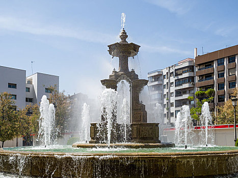 格拉纳达,安达卢西亚,西班牙,五月,喷泉