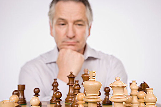 男人,玩,下棋