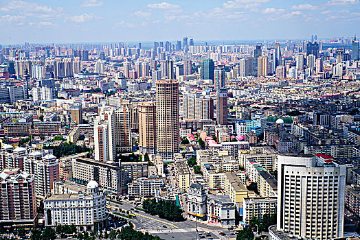 哈尔滨市区鸟瞰