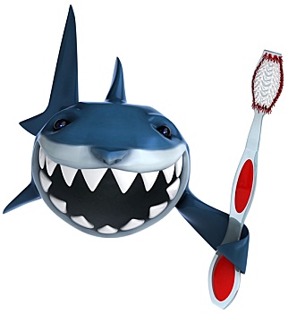 鲨鱼,牙刷