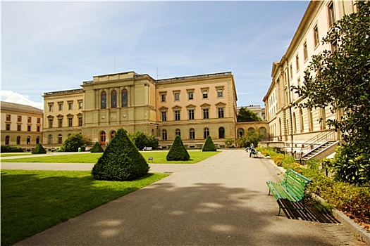 大学,日内瓦,建筑,棱堡,公园,瑞士