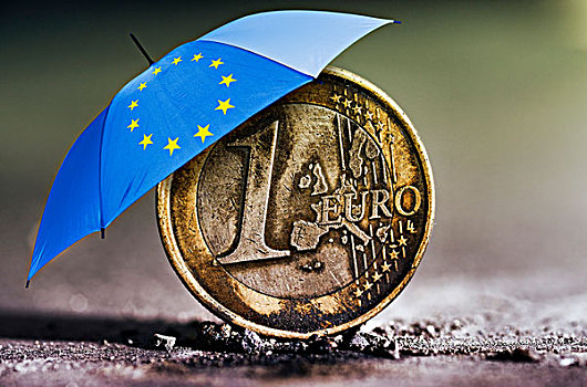 烧,1欧元,硬币,伞,星,欧盟,象征,欧元,危机,救助,包装