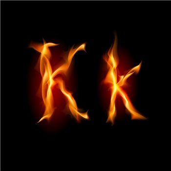 火,字体,字母k
