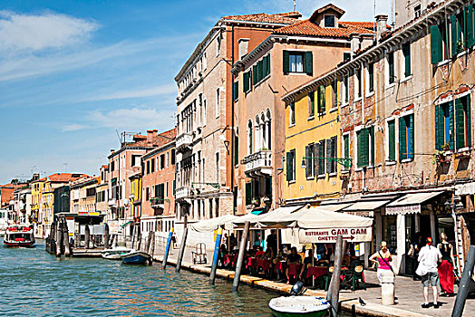 水岸,建筑,挨着,运河,威尼斯泻湖,威尼斯,世界遗产,威尼托,意大利,欧洲