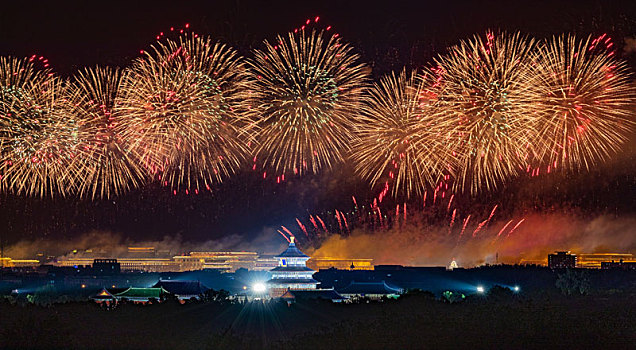 建国七十周年烟花表演