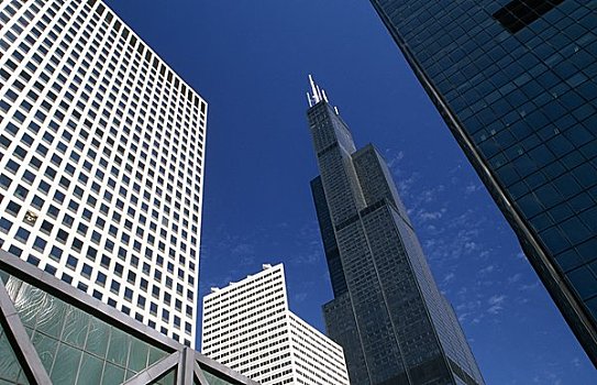 摩天大楼,城市,希尔斯大厦,芝加哥,伊利诺斯,美国