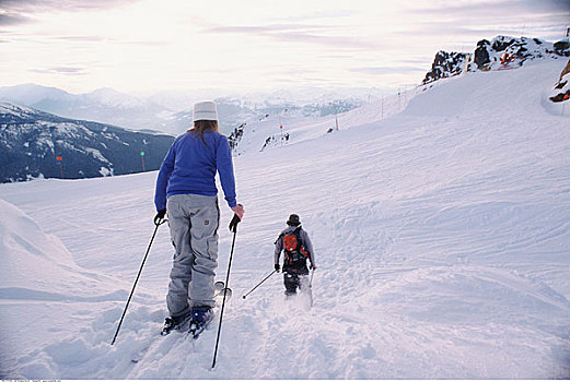 伴侣,滑雪,不列颠哥伦比亚省,加拿大