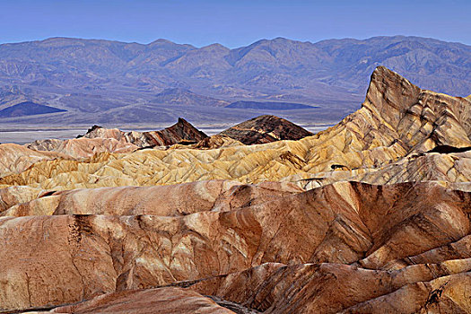 风景,男人味,灯塔,侵蚀,石头,变色,矿物质,远景,黎明,死亡谷国家公园,莫哈维沙漠,加利福尼亚,美国