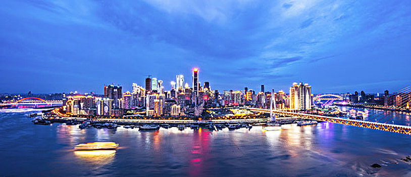 城市,天際線,重慶,新,夜晚