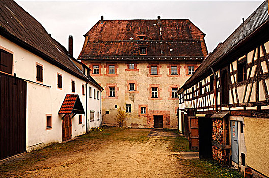 城堡,建筑,佩格尼茨,中弗兰肯,德国,巴伐利亚,欧洲