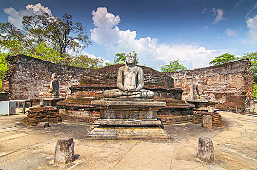沉思,佛像,波隆纳鲁沃古城,斯里兰卡