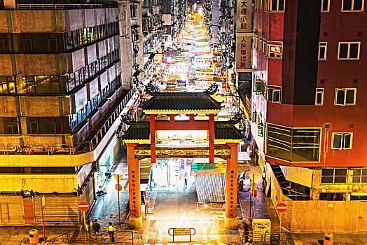 香港庙街夜景