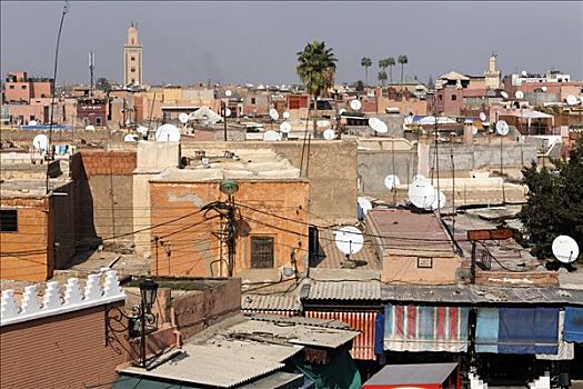 露天市场,麦地那,屋顶,玛拉喀什,摩洛哥,非洲