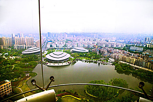 俯视中国杭州建筑群