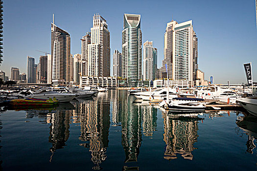 码头,摩天大楼,迪拜,阿联酋,亚洲