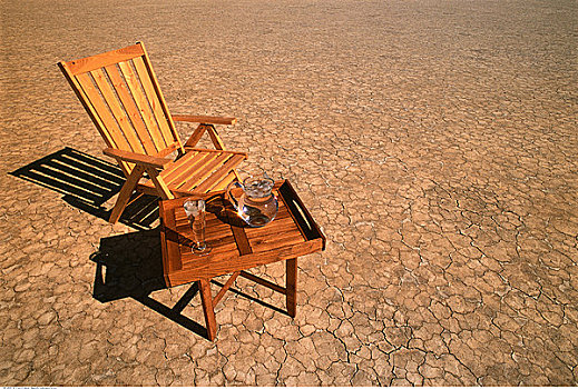 折叠躺椅,桌子,水杯,内华达,美国