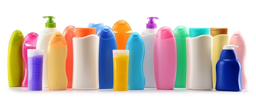 塑料瓶,身体保健,美容产品,上方,白色