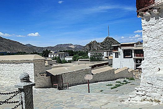 西藏,布达拉宫,城墙,广场