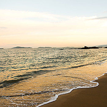 海滩,海洋,日落,风景