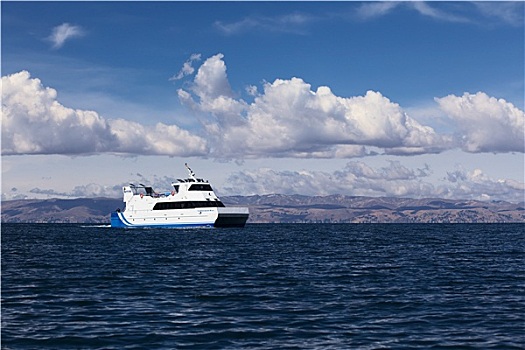 乘客,渡轮,提提卡卡湖,玻利维亚