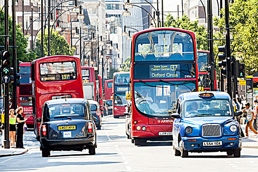 双层汽车,英国,出租车,牛津街,伦敦,英格兰,欧洲