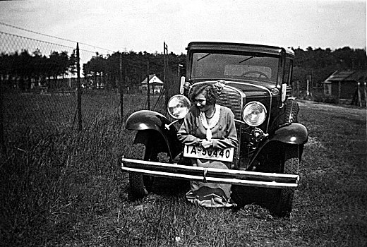 女人,姿势,正面,汽车,20世纪20年代,德国,欧洲