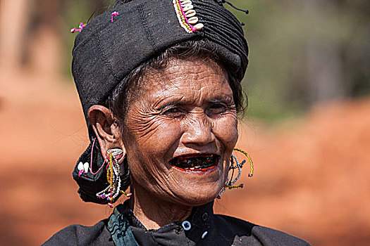 女人,穿,传统服饰,种族,钳,缅甸,亚洲