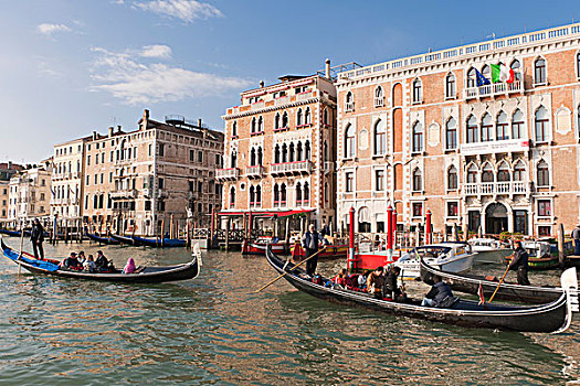 小船,正面,宫殿,运河,威尼斯,威尼托,意大利,南欧