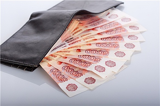 俄罗斯,钞票,黑色,皮革,皮夹