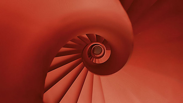 台阶,圆形,大气,建筑,楼梯,现代,简约,螺旋梯,螺线,黄金比例,几何形状,无人,寺庙,复古,红色