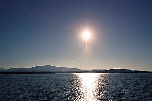 阳光,上方,水,不列颠哥伦比亚省,加拿大