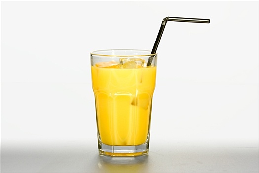 橙汁,吸管