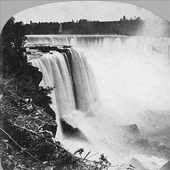 马蹄铁瀑布,风景,尼亚加拉瀑布,早,20世纪