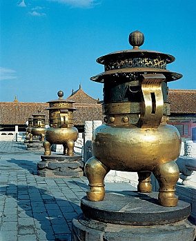 铜,香炉,城市,北京