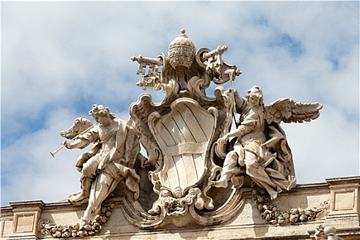 喷泉,屋顶,雕塑,广场,罗马,意大利