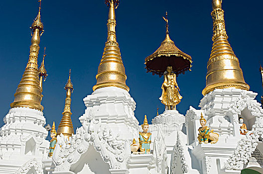 金色,大金塔,庙宇,仰光,缅甸,亚洲