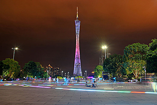 广州塔,小蛮腰,花城广场,夜景,全景