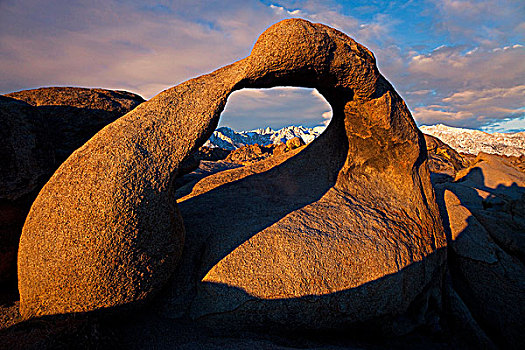 阳光,落下,天然拱,拱形,阿拉巴马山丘,加利福尼亚,美国