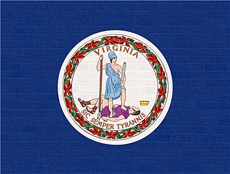 弗吉尼亚,旗帜,砖墙