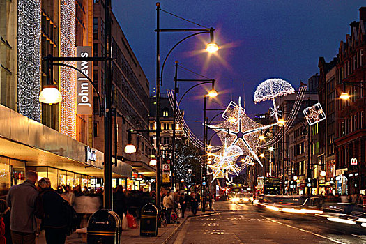 圣诞灯光,牛津街,伦敦,英格兰
