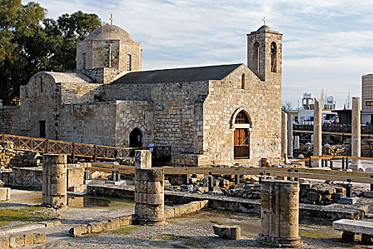 大教堂,柱子,帕福斯,塞浦路斯,希腊,欧洲