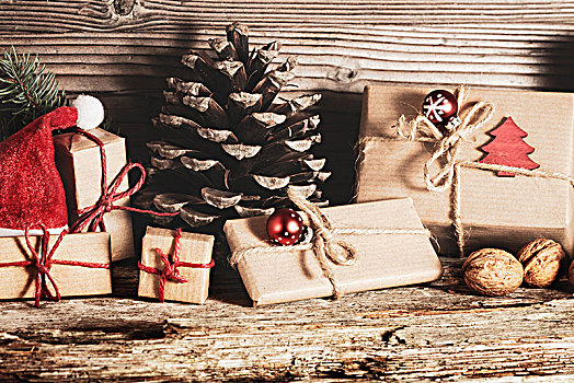 圣诞装饰,礼物,木头