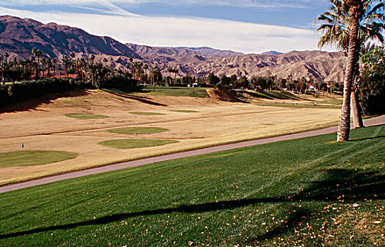 俯拍,高尔夫球场,棕榈泉,加利福尼亚,美国