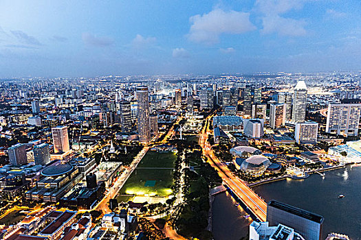 城市,黄昏,新加坡