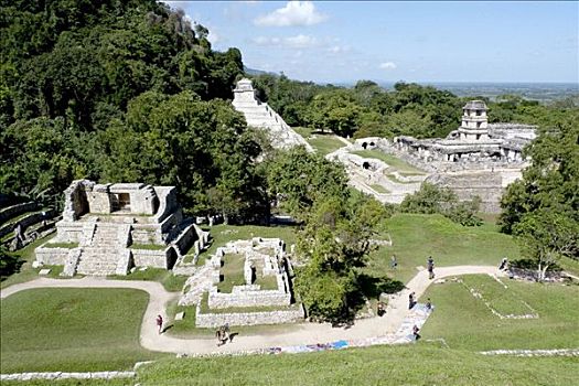 碑铭神庙,寺庙,太阳,玛雅,庙宇,靠近,帕伦克,恰帕斯,墨西哥,中美洲