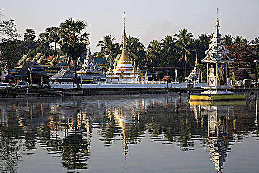 泰国,儿子,康巴,湖,佛教寺庙